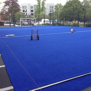 Blue Atifisyèl Grass Pou Pedal Tennis Court
